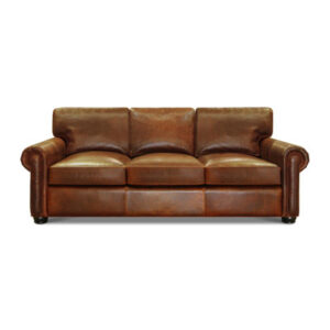 Bordeaux 96" Genuine Leather Rolled Arm Sofa