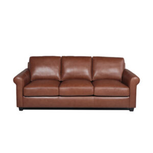 Cataldo 86" Leather Match Rolled Arm Sofa