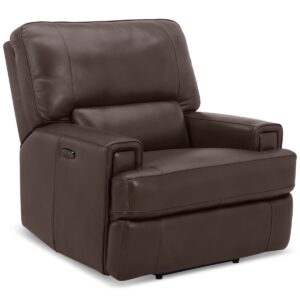 Closeout! Binardo 40" Zero Gravity Leather Power Recliner, Created for Macy's - Walnut