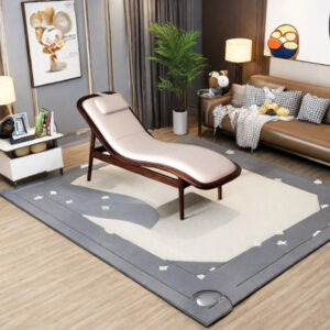 Comfortable leather recliner with solid wood frame