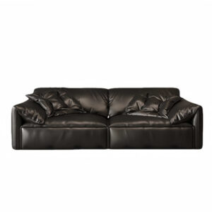 Elephant Ears Cowhide Small Flat Straight Sofa Genuine Leather Sofa
