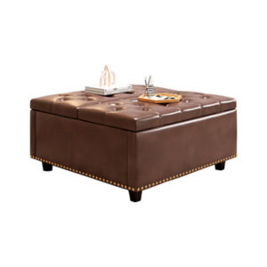Evonne Vegan Leather Ottoman