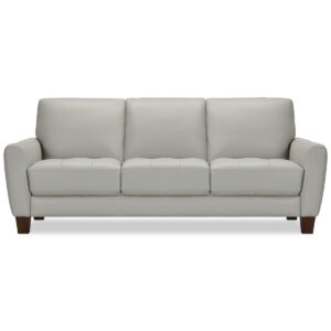 Galligher 82" Leather Sofa, Created for Macy's - Light Grey