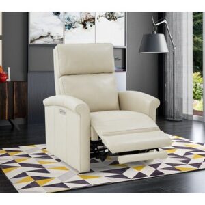Harrami 34.5'' Wide Genuine Leather Power Zero Gravity Recliner