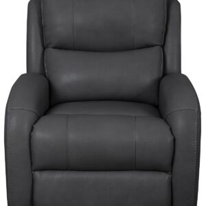 Kellet 33" Leather Power Recliner, Created for Macy's - Charcoal