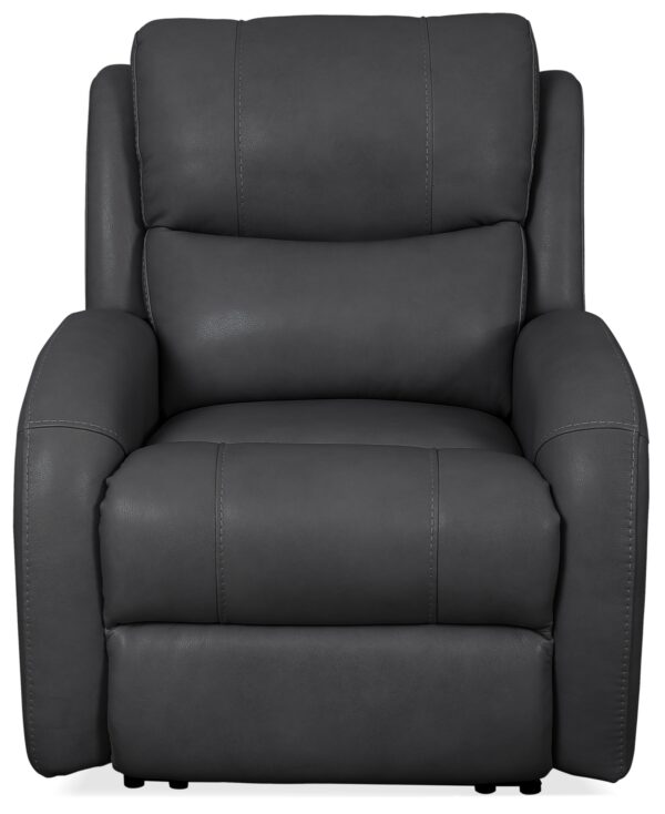 Kellet 33" Leather Power Recliner, Created for Macy's - Charcoal