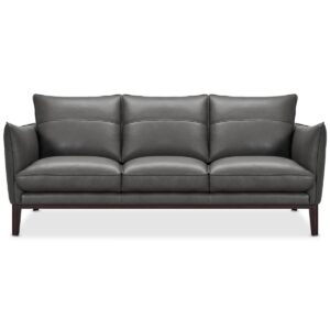 Kettner 88" Leather Sofa, Created for Macy's - Charcoal