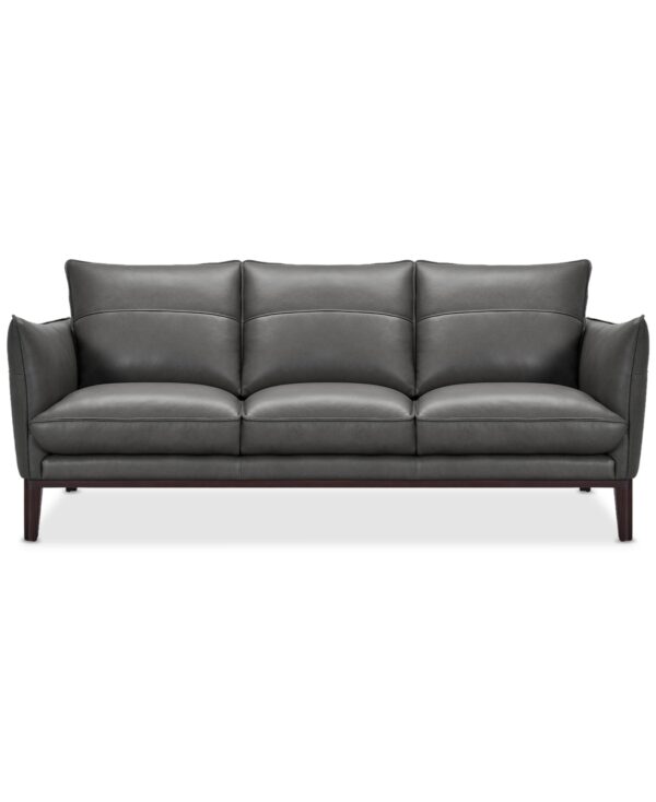 Kettner 88" Leather Sofa, Created for Macy's - Charcoal