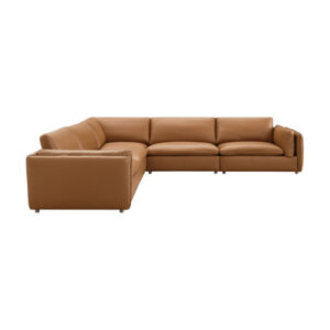 Leather 5 - Piece Sectional in Brown