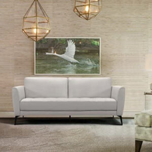 Rankins 80.25" Genuine Leather Round Arm Sofa