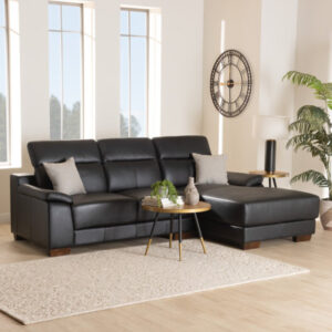 100.2" Wide Genuine Leather Right Hand Facing Corner Sectional