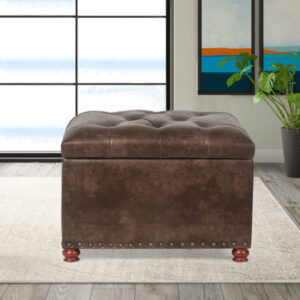 24'' Leather Ottoman