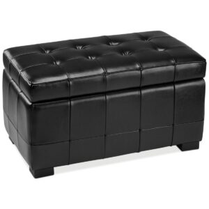 Benson Leather Storage Ottoman - Brown