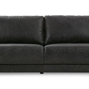 Domus 71" Leather Armless Sofa, Ebony