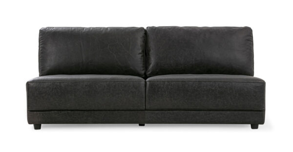 Domus 71" Leather Armless Sofa, Ebony