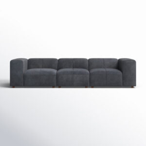 Freddie 111" Genuine Leather Square Arm Sofa