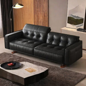 Italian light luxury simple leather sofa