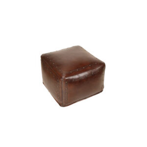 Jaboris 20" Wide Genuine Leather Square Pouf Ottoman