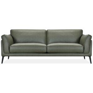 Keery 91" Leather Sofa, Created for Macy's - Moss