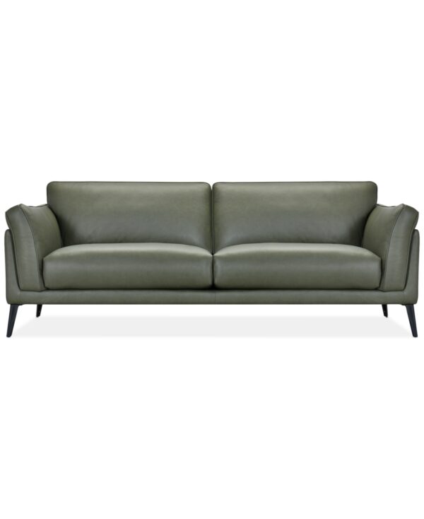 Keery 91" Leather Sofa, Created for Macy's - Moss
