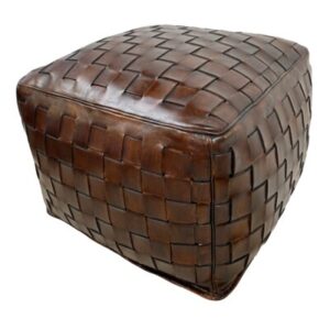 Kerrville 18'' Genuine Leather Square Ottoman