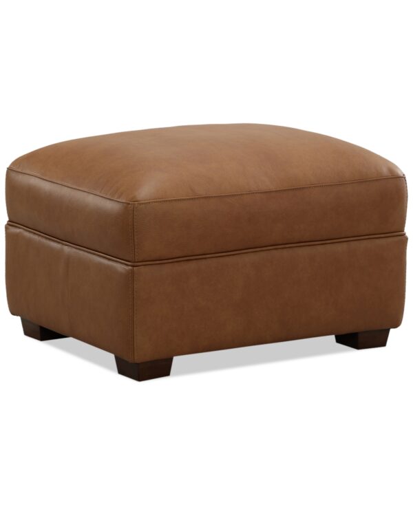 Korder Leather Ottoman, Created for Macy's - Tumbleweed