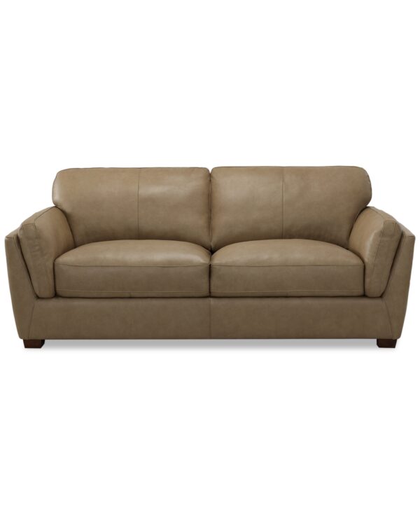 Korder Leather Sofa, Created for Macy's - Buff
