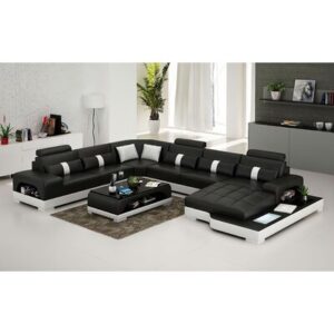 Lorana 152" Wide Genuine Leather Right Hand Facing Modular Corner Sectional