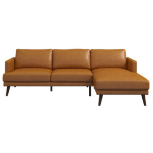 Lore Tan Genuine Leather RAF Sectional