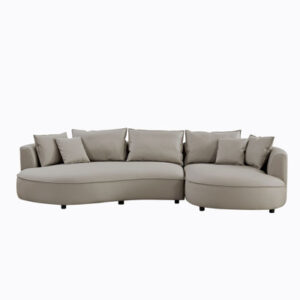 Modern Sectional curved Sofa Couch for Living Room,Upholstered 5-Seat Sofa Couch Eco-leather