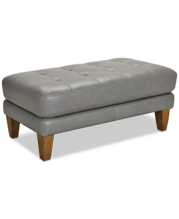 Niebee 47" Leather Cocktail Ottoman, Created for Macy's - Thunder