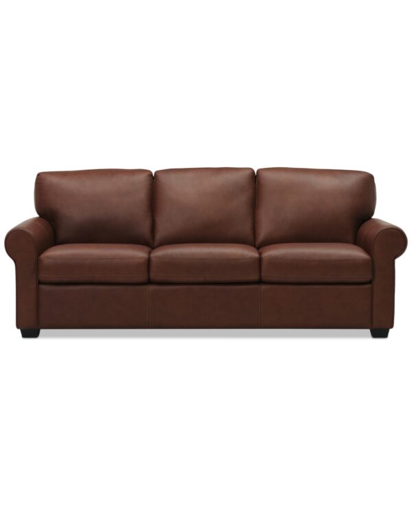 Norley Leather Sofa, Created for Macy's - Molasses