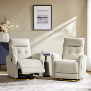 Oleana Genuine Leather Swivel Rocker Recliner
