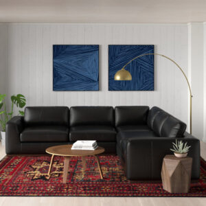 Roseville 120" Wide Genuine Leather Symmetrical Large Sectional