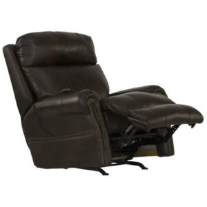 Vito Leather Power Rocker Recliner With Power Adjustable Headrest And Lumbar And CR3 Therapeutic Massage