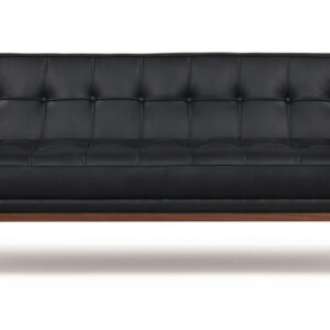 Woodrow Box 71" Leather Sofa, Walnut/Courier Black
