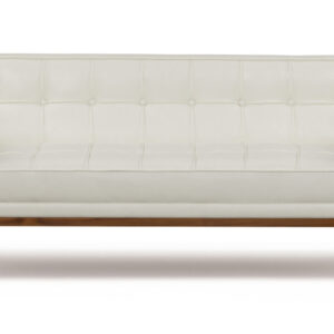 Woodrow Box 71" Leather Sofa, Walnut/Vegan White