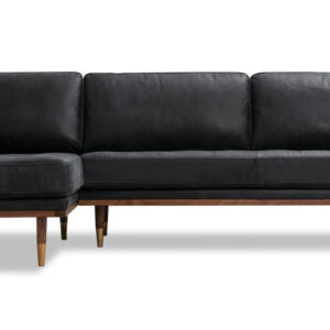 Woodrow Skandi 100" Leather Sectional Left, Walnut/Night