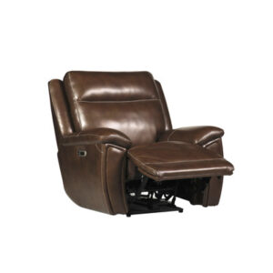 40" Leather Zero Gravity Power Recliner with Adjustable Headrest with Pillow Top Arms