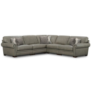 5 - Piece Sectional in Treasure Cement Leather