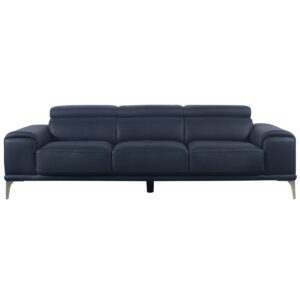 Abbyson Living 93" Top Grain Leather Sofa - Blue