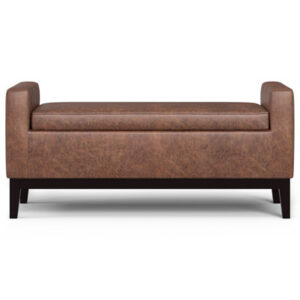Amber Vegan Leather Storage Ottoman