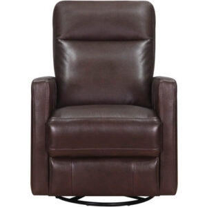 Ashby Power Headrest Top Grain Leather Swivel Glider Recliner