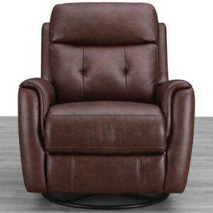 Avanna Power Headrest Top Grain Leather Swivel Glider Recliner
