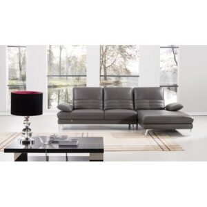 Balani 115" Wide Genuine Leather Modular Sofa & Chaise