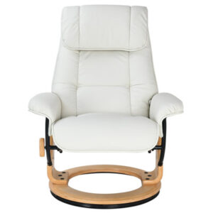 Beaucet 31.5" Wide Genuine Leather Manual Swivel Standard Recliner with Ottoman