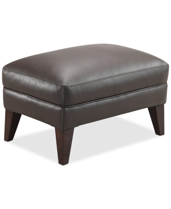 Collyn 31" Modern Leather Ottoman, Created for Macy's - Brown