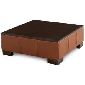Darrium 36" Leather Ottoman, Created for Macy's - Cognac