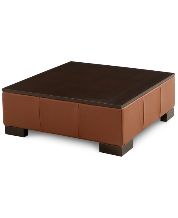 Darrium 36" Leather Ottoman, Created for Macy's - Cognac
