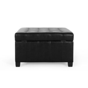 Dulcina Vegan Leather Storage Ottoman
